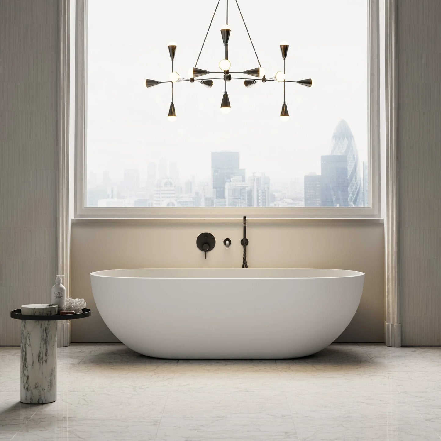 Mona Lisa White Freestanding Stone Bath