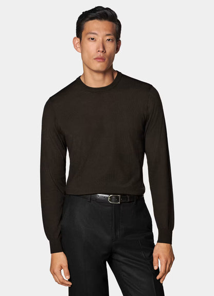 Brown crew neck sweater no°7