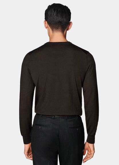 Brown crew neck sweater no°7