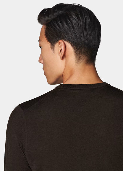 Brown crew neck sweater no°7