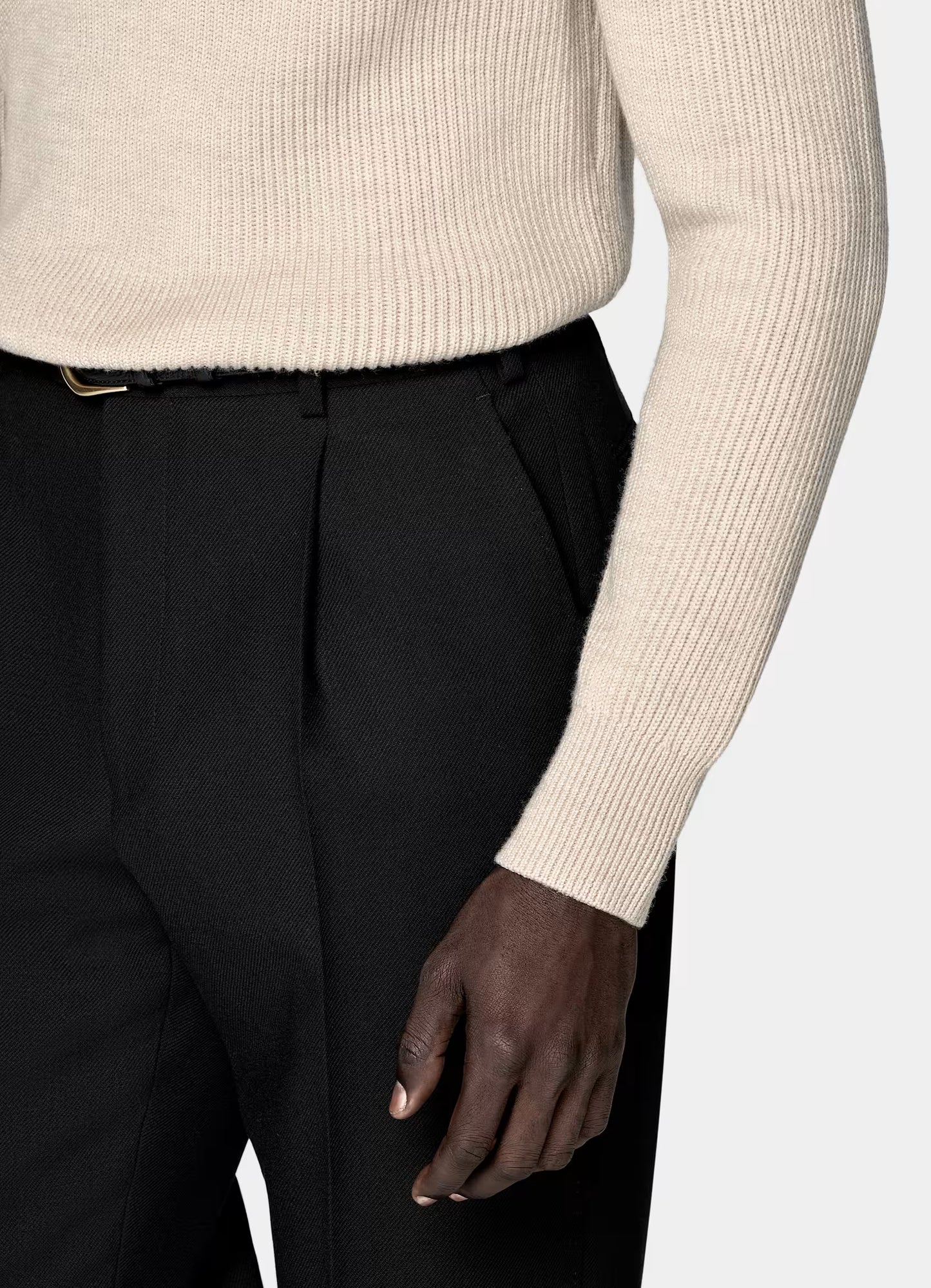 Sand ribbed turtleneck no°16