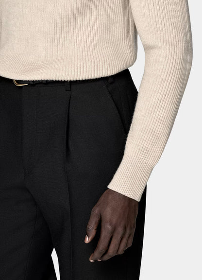 Sand ribbed turtleneck no°16