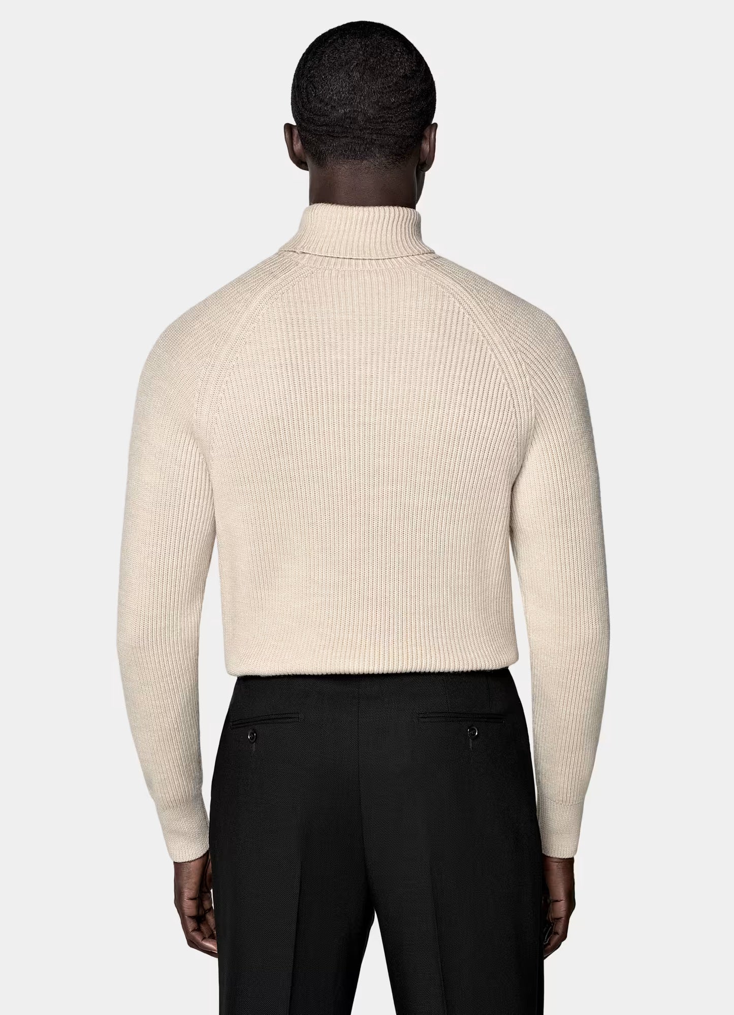 Sand ribbed turtleneck no°16