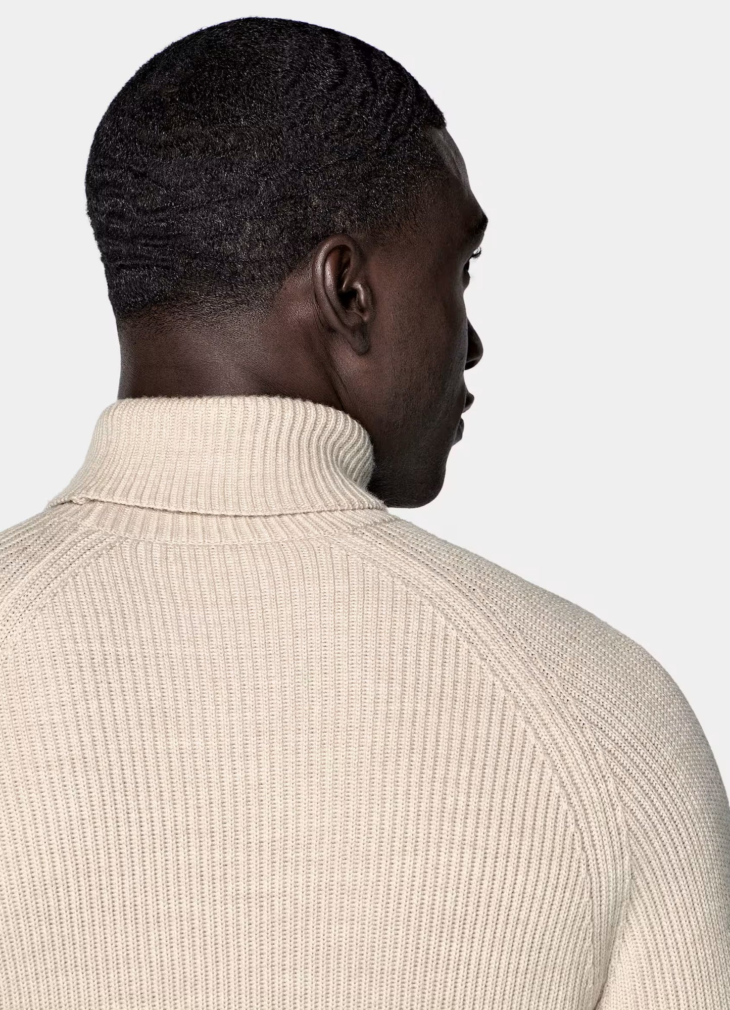 Sand ribbed turtleneck no°16