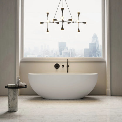 White Freestanding Stone Bath