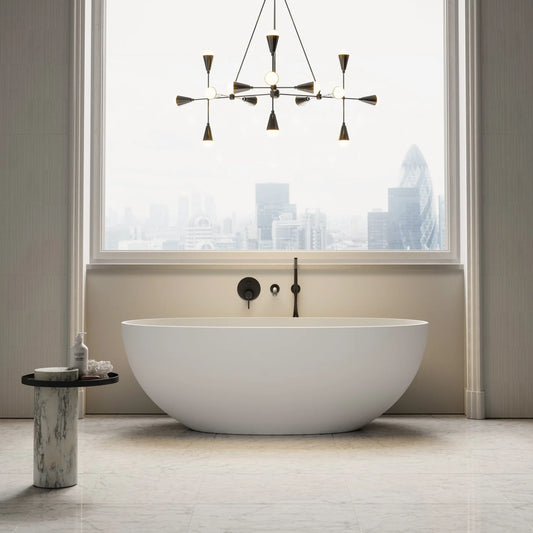 White Freestanding Stone Bath
