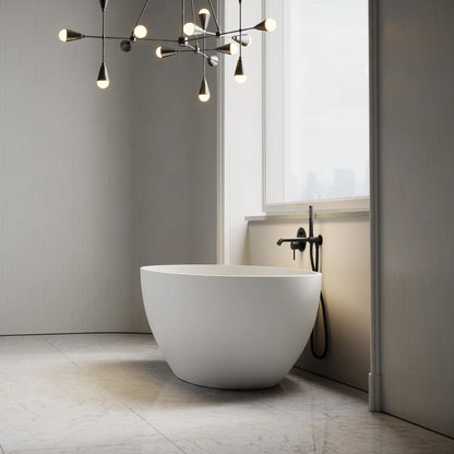 White Freestanding Stone Bath