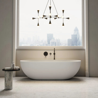 Mona Lisa White Freestanding Stone Bath