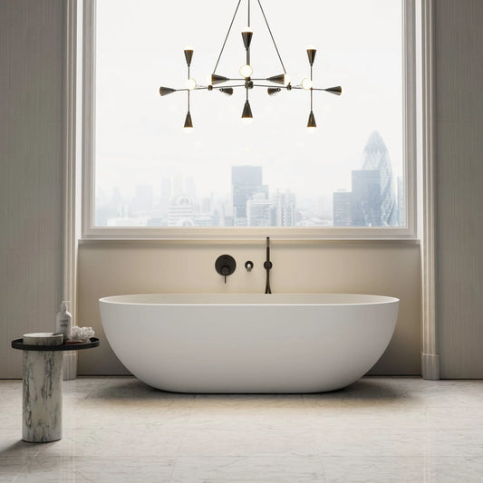 Mona Lisa White Freestanding Stone Bath